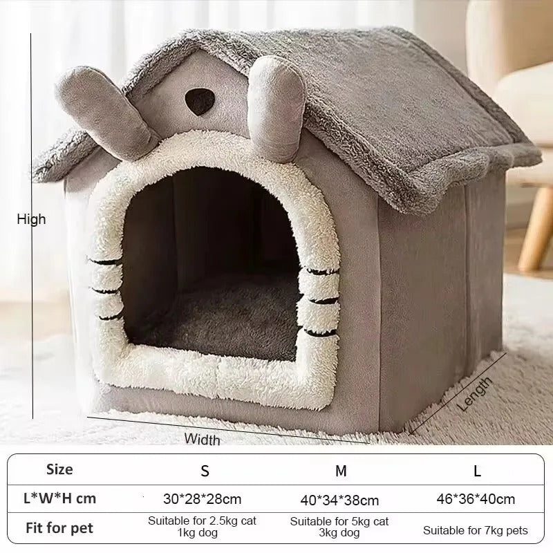 All-Season Soft Cushion Pet Tent for Indoor Dogs and Cats, Easy-Clean Cozy Bed