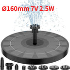 2.5W Outdoor Solar Fountain Suitable for Garden Pond Solar Fountain Pump Kit with 6 Nozzles for Garden Decoration
