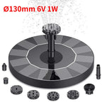 2.5W Outdoor Solar Fountain Suitable for Garden Pond Solar Fountain Pump Kit with 6 Nozzles for Garden Decoration