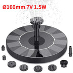 2.5W Outdoor Solar Fountain Suitable for Garden Pond Solar Fountain Pump Kit with 6 Nozzles for Garden Decoration